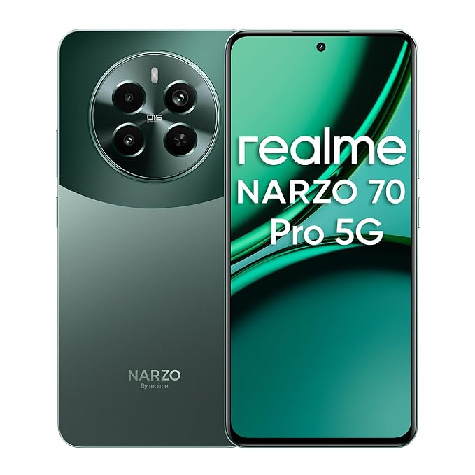 [Apply Coupon] - realme NARZO 70 Pro 5G (Glass Green, 8GB RAM,128GB Storage) Dimensity 7050 5G Chipset | Horizon Glass Design | Segment 1st Flagship Sony IMX890 OIS Camera