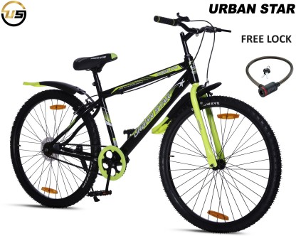 Urban Star 26T | SEMI ASSEMBLED | MTB CYCLE | PREMIUM QUALITY | GREEN / BLACK | 26 T Mountain Cycle  (Single Speed, Green, Black)