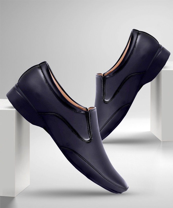 Men and stylish comfortable black color formal shoe Slip On For Men  (Black)
