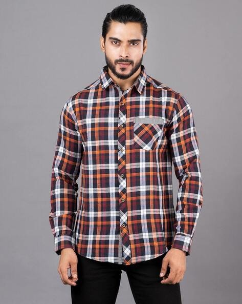 #ROXTAR - Men Checked Slim Fit Shirt