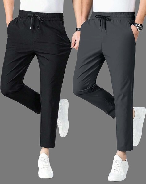 #BOLDER - Men Straight Track Pants with Drawstring Waist