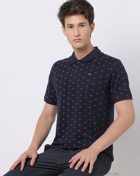 #NETPLAY - Regular Fit Micro Print Polo T-Shirt