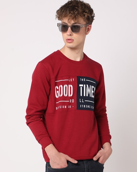 #XTJ - Typographic Print Crew-Neck Sweatshirt