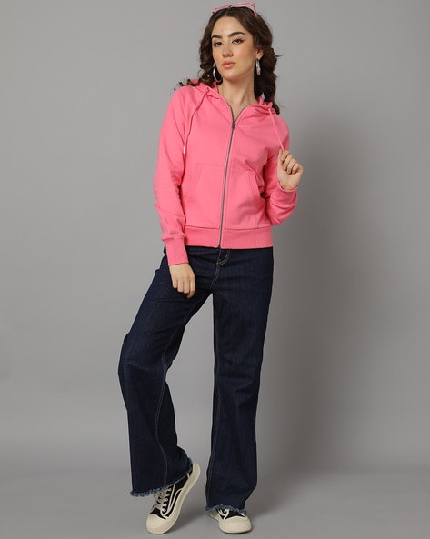 #FYREROSE - Women Relaxed Fit Zip Thru Hoodie