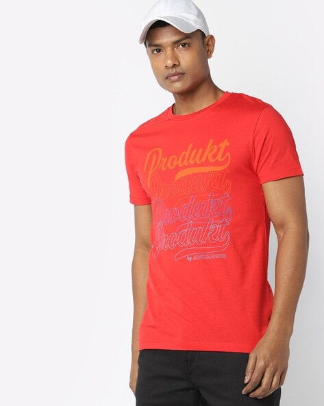 #PRODUKTBYJACK&JONES - Typographic Print Slim Fit Crew-Neck T-shirt