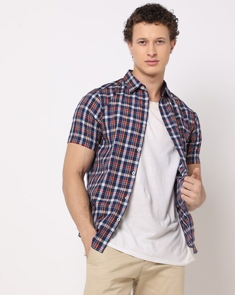 #YOUSTA - Men Checked Regular Fit Shirt