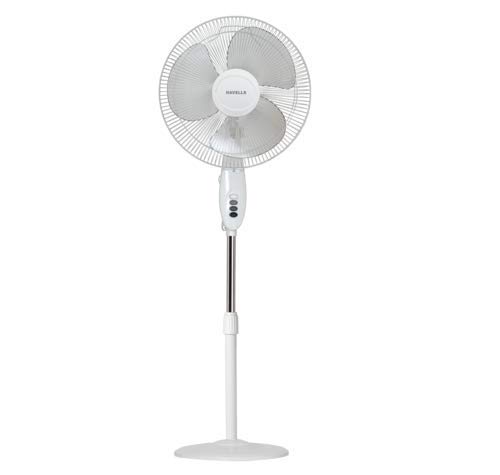 [Apply Coupon] - Havells 400mm Swing Pedestal Fan | 120 Ribs Guard Safety, Smooth Oscillation, Heavy Base For Stability, 3 Star | High Air Delivery, Aesthetic Design, Telescopic Arrangement | (Pack of 1, Off White)