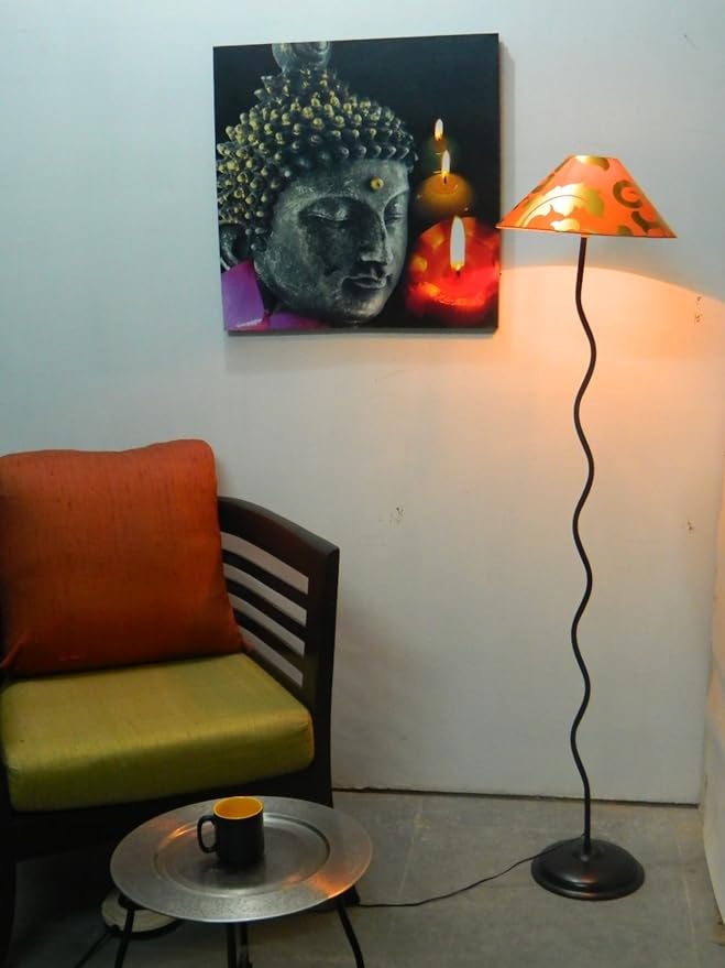 tu casa Floor LAMP with 13" Printed Shade