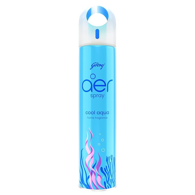 Godrej aer Spray | Room Freshener for Home & Office - Cool Aqua (220 ml) | Long-Lasting Fragrance