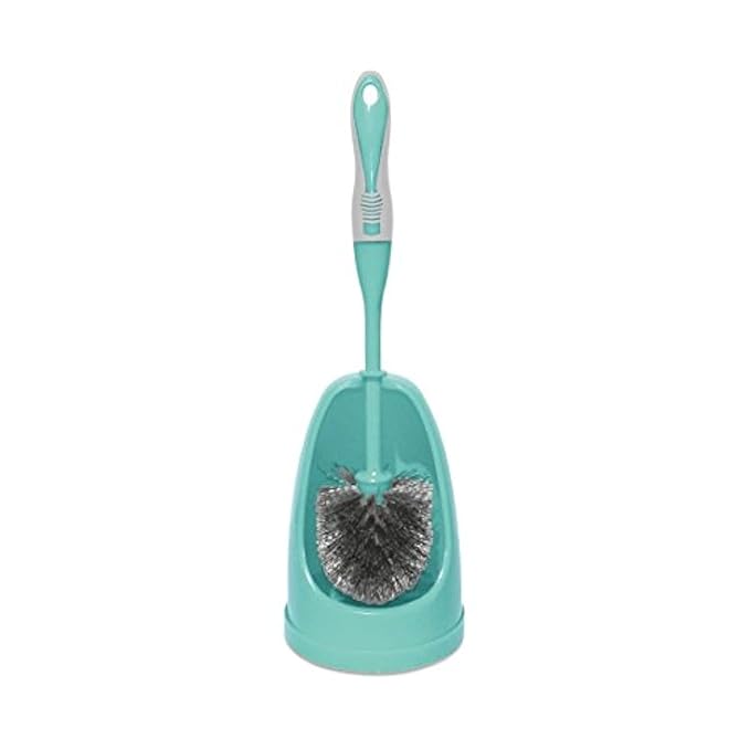 Spotzero By Milton Plastic Slim Toilet Brush with Caddy (Aqua Green)