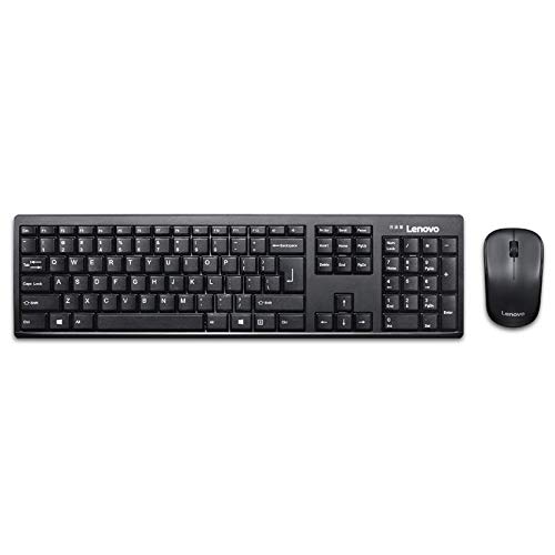 Lenovo 100 Wireless Keyboard and Mouse Set, Ambidextrous 1000 DPI Mouse Optical Sensor, upto 3M clicks, Ultra slim water resistant keyboard, 2.4 GHz Wireless Nano USB, upto 1yr battery life GX30L66303