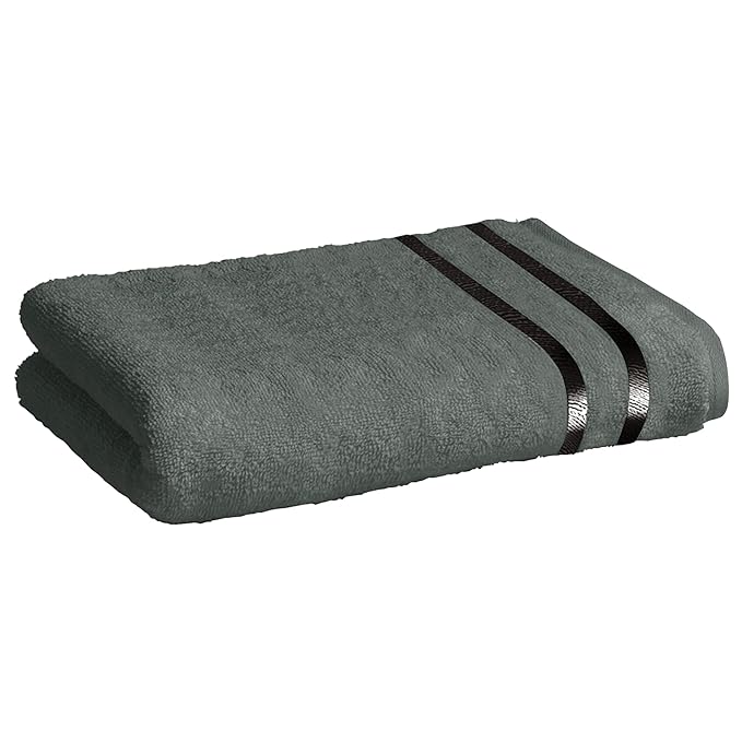 [Apply Coupon] - Story@Home 100% Cotton Terry Bath Towel for Women/Men, 450 GSM, (60 X 120 cms, Charcoal Gray)