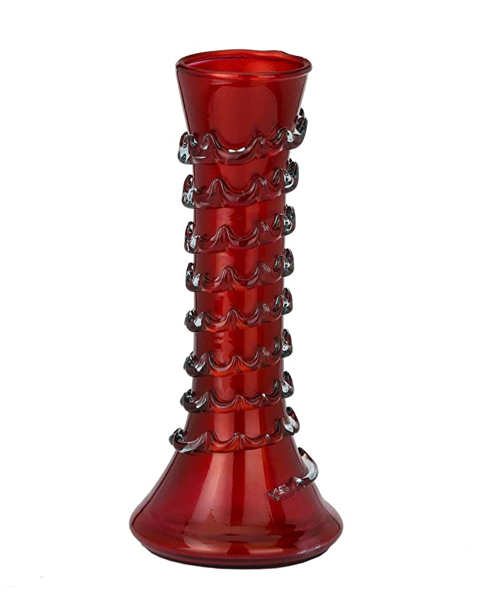 Somil Decorative Glass Flower Vase (Red)