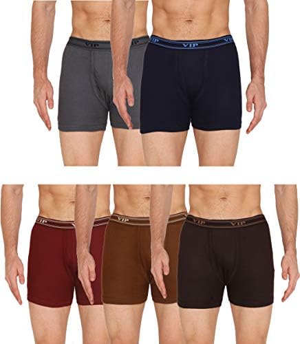 [Size: 90 CM] - VIP Men's Cotton Interlock Trunks (Pack of 5) Color May Vary