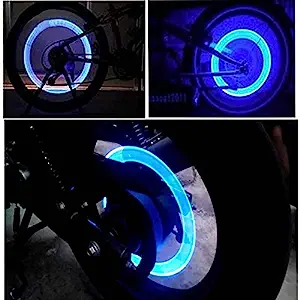 Kandid Bike/Bicycle Tyre Led Light Rim Valve Cap Flashing With Motion Sensor Blue (Set Of 2 Pcs) for Car Motorcycles (Bike Led Lights)