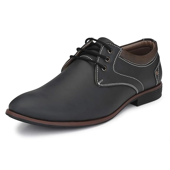 [Size: 7 UK] - Centrino Mens 7956 Formal Classic Derby Lace-Up Formal Shoes for Office, Party,Wedding | Dress Shoes | Extra Cushioning Insole | Lightweight & Comfortable