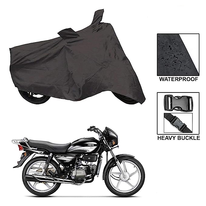 ARNV Branded Suzuki Access Body Cover, Built Water Resistant Fabric, Comes with Pocket Mirror and Belt (Grey)