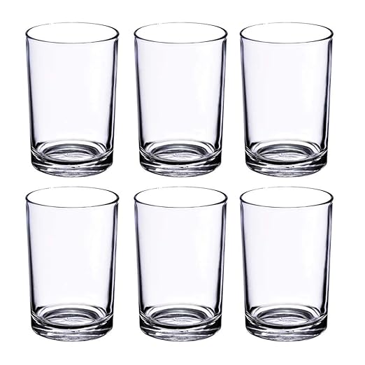 Yera Glass Tumbler 225Ml - Set of 6 for Kitchen | Water | Hot & Cold Drinks | Juice | Cocktail | Milkshake | Smoothie | Ideal for Home | Party | Restaurant | Gifting | Special Occasions - Transparent