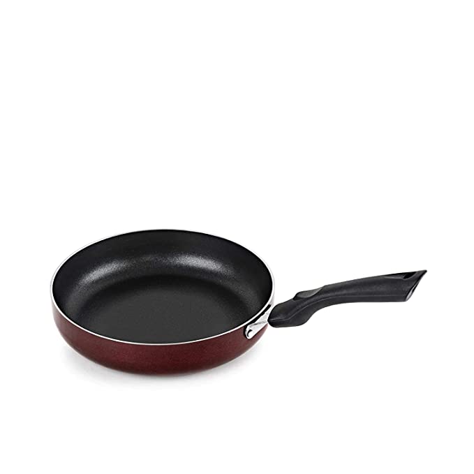 [Apply Coupon] - Cello Non Stick Induction Base Frying Pan/Tapper Pan, 220 mm, Cherry,Aluminium