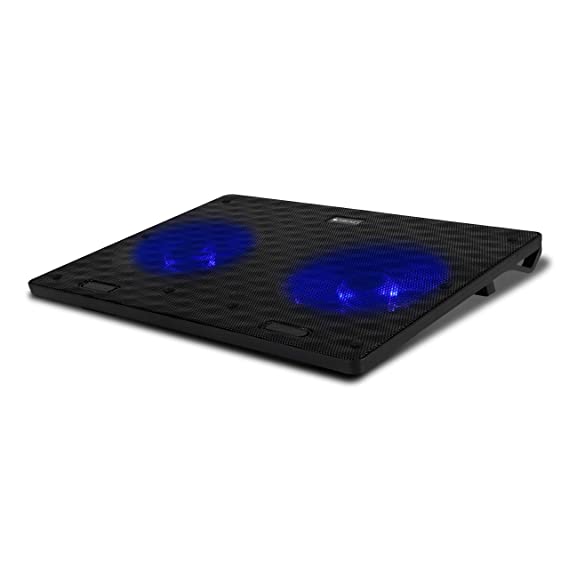 Zebronics, ZEB-NC3300 USB Powered Laptop Cooling Pad with Dual Fan, Dual USB Port and Blue LED Lights