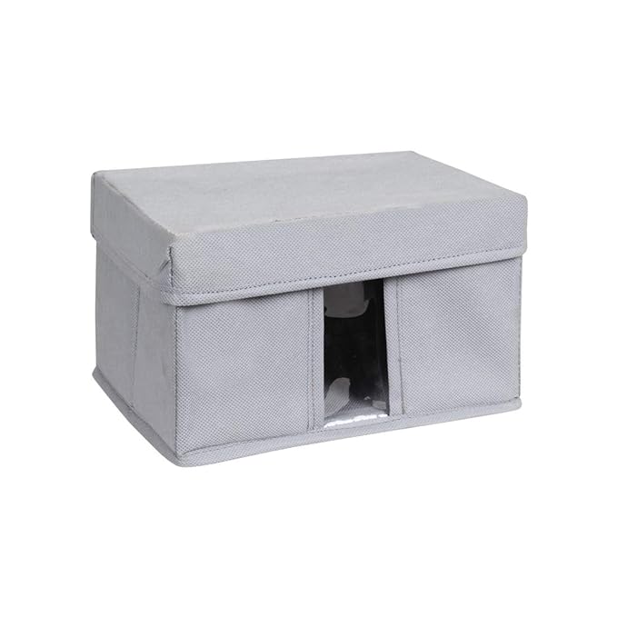 Amazon Brand - Solimo Fabric Rectangular Storage Box, Small, Set of 1, Dark Grey