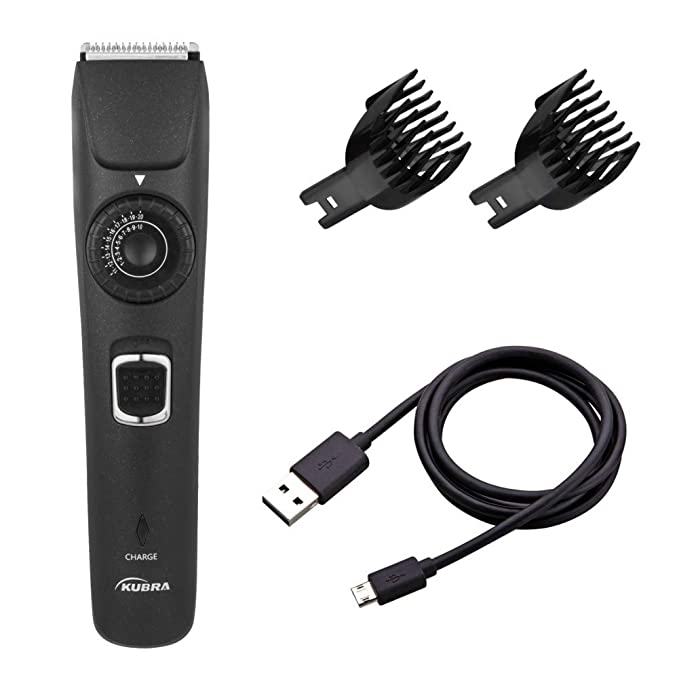 [Apply Coupon] - Kubra KB-1001 USB Fast charging, 90 min runtime, Adjustable 38 Length Setting, Ultra Sleek Beard Trimmer for Men (Black)