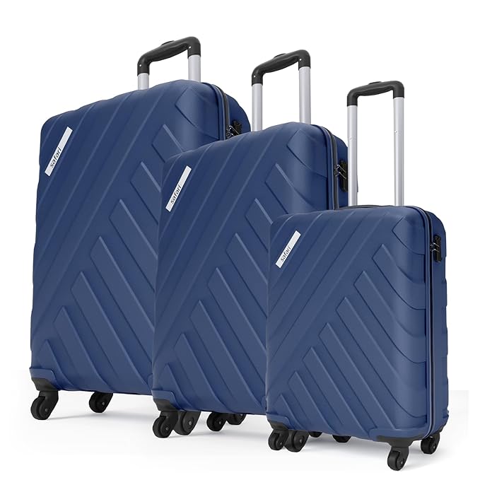 SAFARI RAY 55 Cms, 67 Cms & 77 Cms Trolley Bags Hard Case Polycarbonate 4 Wheels 360 Degree Wheeling System Luggage, Trolley Bags For Travel, Suitcase For Travel, Midnight Blue