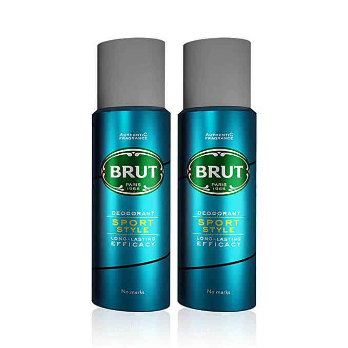 Brut Sport Style Deodorant Body Spray for Men, Masculine Long-Lasting Deo with Refreshing, Athletic Fragrance, Imported, Deo Combo Pack of 2 (200ml Each)