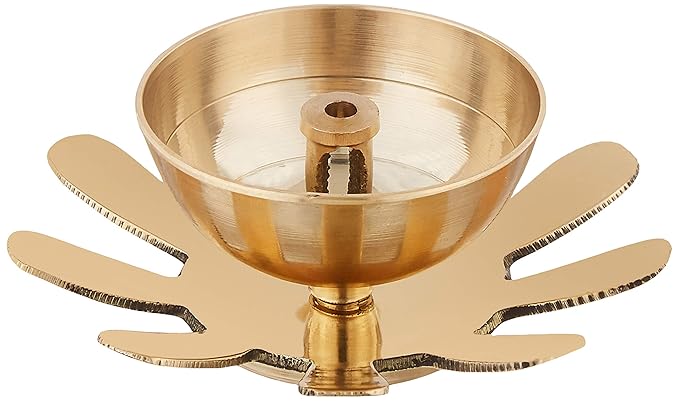 Amazon Brand - Solimo Brass Diya with Single Petals