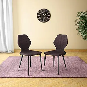 [Apply Coupon] - GODREJ INTERIO Dining Chairs Mulberry Fabric Dining Chair (Set of 2), 1-Year Warranty, Maroon