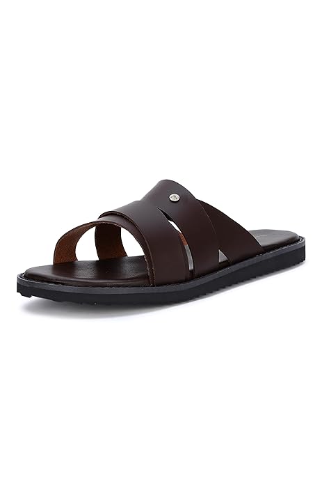 [Size: 9 UK] - Van Heusen Men's Brown Sliders