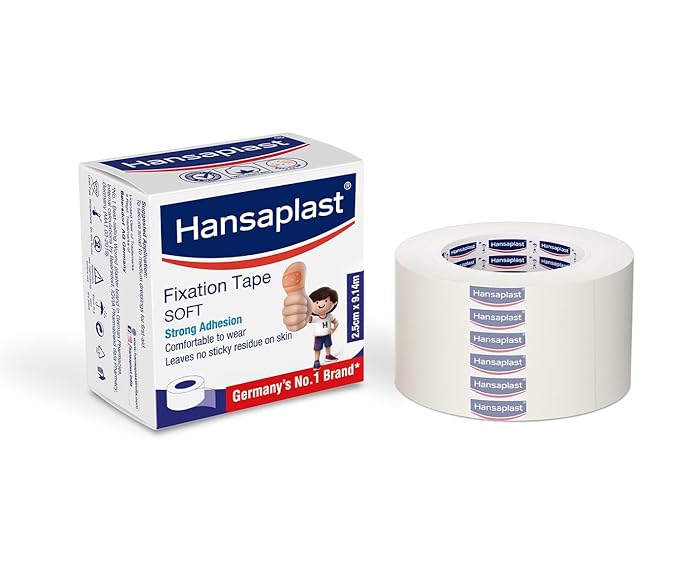 Hansaplast Fixation Tape Soft, Adhesive tape for medical uses | Soft Paper, 12 pieces, 2.5 cm x 9.14 cm