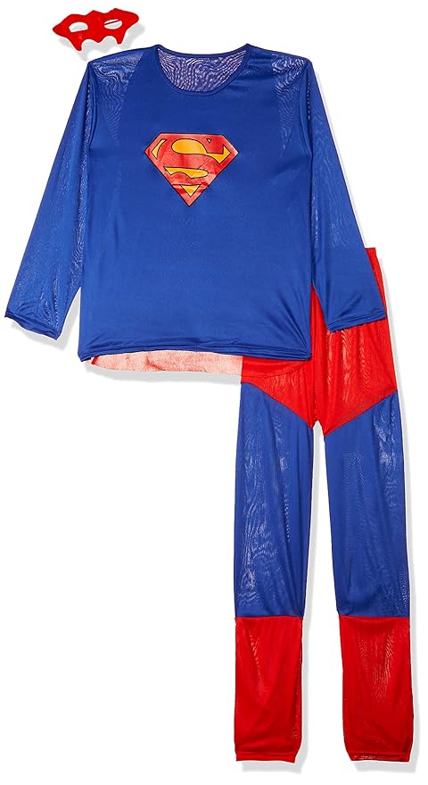 BookMyCostume Polyester Superman Superhero Halloween Theme Party Costume For Men Boys Adults - Regular Adults, Blue/Red