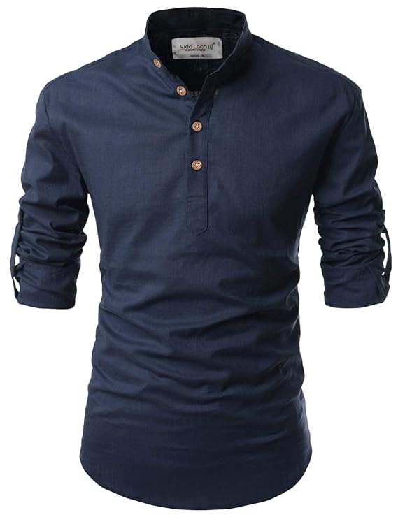 [Apply Coupon] - [Size: L] - Vida Loca Men Solid Cotton Blend Straight Kurta Shirt for Men and Boys.