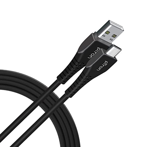 pTron USB-A to Type-C 2.4A Fast Charging Cable compatible with Android Phones/Tablets, 480mbps Data Transfer Speed, Made in India, Solero T241 Tangle-free Type-C USB Cable (Round, 1M, Black)