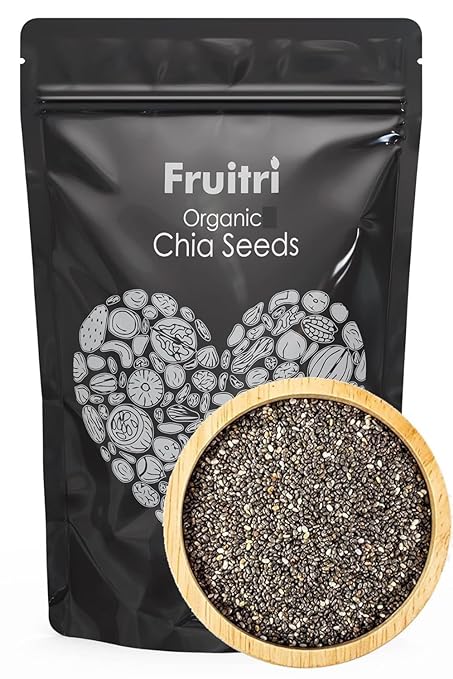 Fruitri Premium Chia Seeds for Eating 200g, fiber rich, Raw chia seeds for weight loss, Organic Healthy Snacks