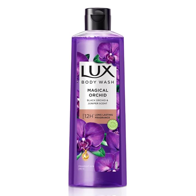 Lux Shower Gel, Black Orchid Fragrance & Juniper Oil Bodywash, With Glycerine For Soft Skin, Long Lasting Fragrance, Paraben Free, 245 Ml