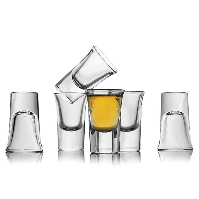 KOSH- Perfect Shot Glass for Party Bar, Vodka & Tequila Cocktail 30 ML,Clear Glasses Bars Restaurants,Kitchen,Home (Set of 6)