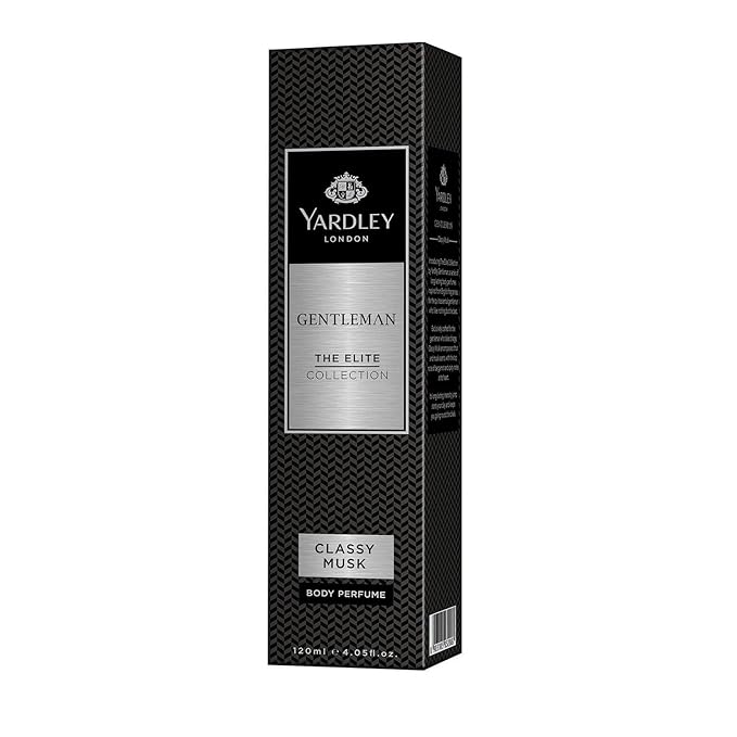 Yardley London Gentleman Classy Musk Body Perfume| The Elite Collection No Gas Deodorant Spray For Men| Men's Body Perfume| 120Ml