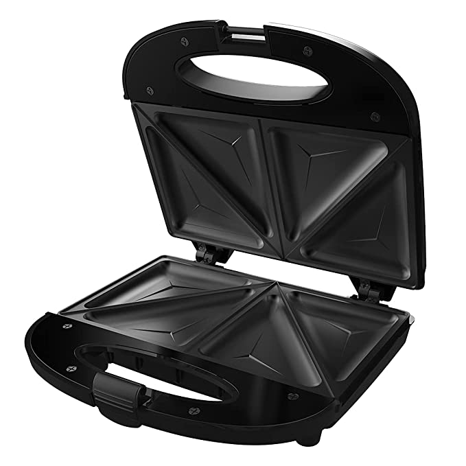 Crompton Instaserve Toast 800 Watts Sandwichmaker with Powerful Heating element (Black), Small