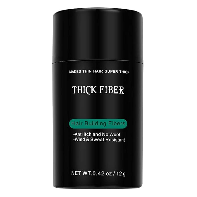 THICK FIBER Hair Building Fibers - Hair Fibers For Thin & Fine Hair -Hair Thickening Fibers for Men & Women (black, 12 g (Pack of 1))