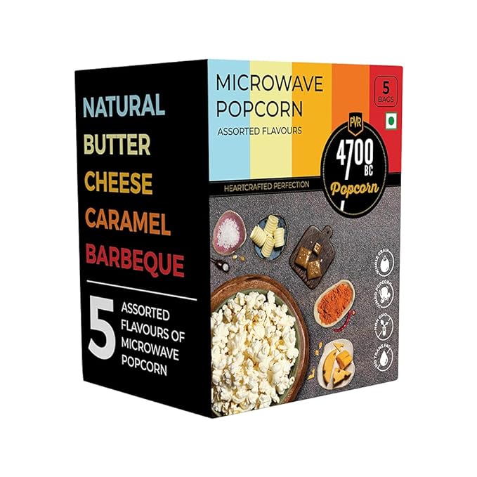 4700BC Popcorn, Microwave Bags, Assorted Flavours, 454g, (Pack of 5)