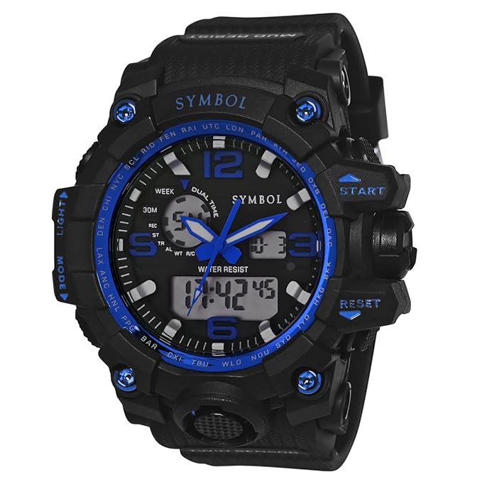 Amazon Brand - Symbol Analog-Digital Men's Watch (Dial Colored Strap)