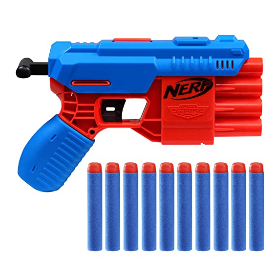 Nerf Alpha Strike Fang Qs-4 Toy Blaster, Fire 4 Darts in A Row, 10 Nerf Darts, Gift Toys for Kids Teens&Adults, Toy for Boys, Birthday Gift Toy Ages 8+,Best Xmas Gift,Multicolor