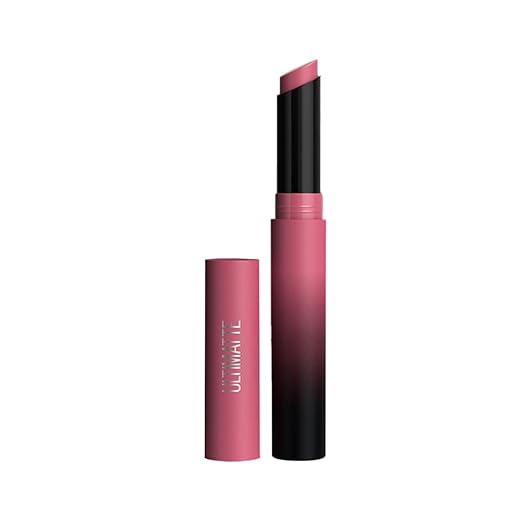 Maybelline New York Lipstick, Matte Finish, Bold Colour, Enriched With Jojoba Oil, Color Sensational Ultimattes, 599 More Mauve, 1.7 g