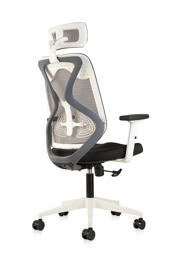 [Apply Coupon] - CELLBELL Capree C190 Ergonomic Mesh Home & Office Chair Imported Pneumatic Hydraulic|2D Adjustable Arm Rest (High-Back), White