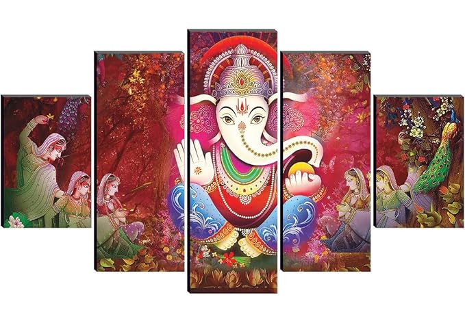 [Apply Coupon] - SAF paintings Set Of 5 Wall Painting With Frame For Home Decoration, Living Room, Spa, Office, Hotel Big Size Wall Décor 30 Inch x 18 Inch PNLS32227