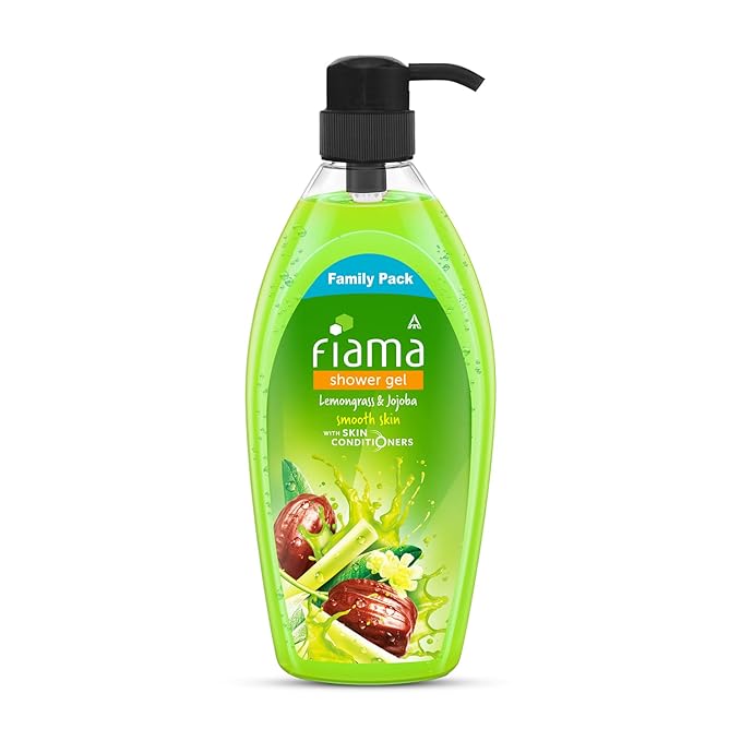 Fiama Body Wash Shower Gel Lemongrass & Jojoba, 900ml Family Pack, Body Wash for Women and Men with Skin Conditioners for Smooth Skin & Gentle Exfoliation, Suitable for All Skin Types