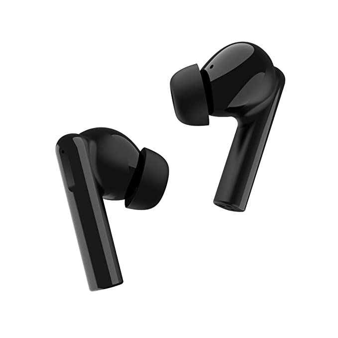 Mivi DuoPods A550 Truly Wireless in Ear Earbuds with Quad Mic ENC(Environmental Noise Cancellation), 13mm Powerful Bass Drivers, 50+ Hours of Playtime, High Audio Quality, Metallic Design (Black)
