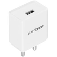 Ambrane 10.5W USB Mobile Charger Adapter, Compatibility with Android & Other USB Enabled Devices, Multi-Layer Protection, Made in India Wall Charger Adapter, BIS Certified (Raap S1, White)